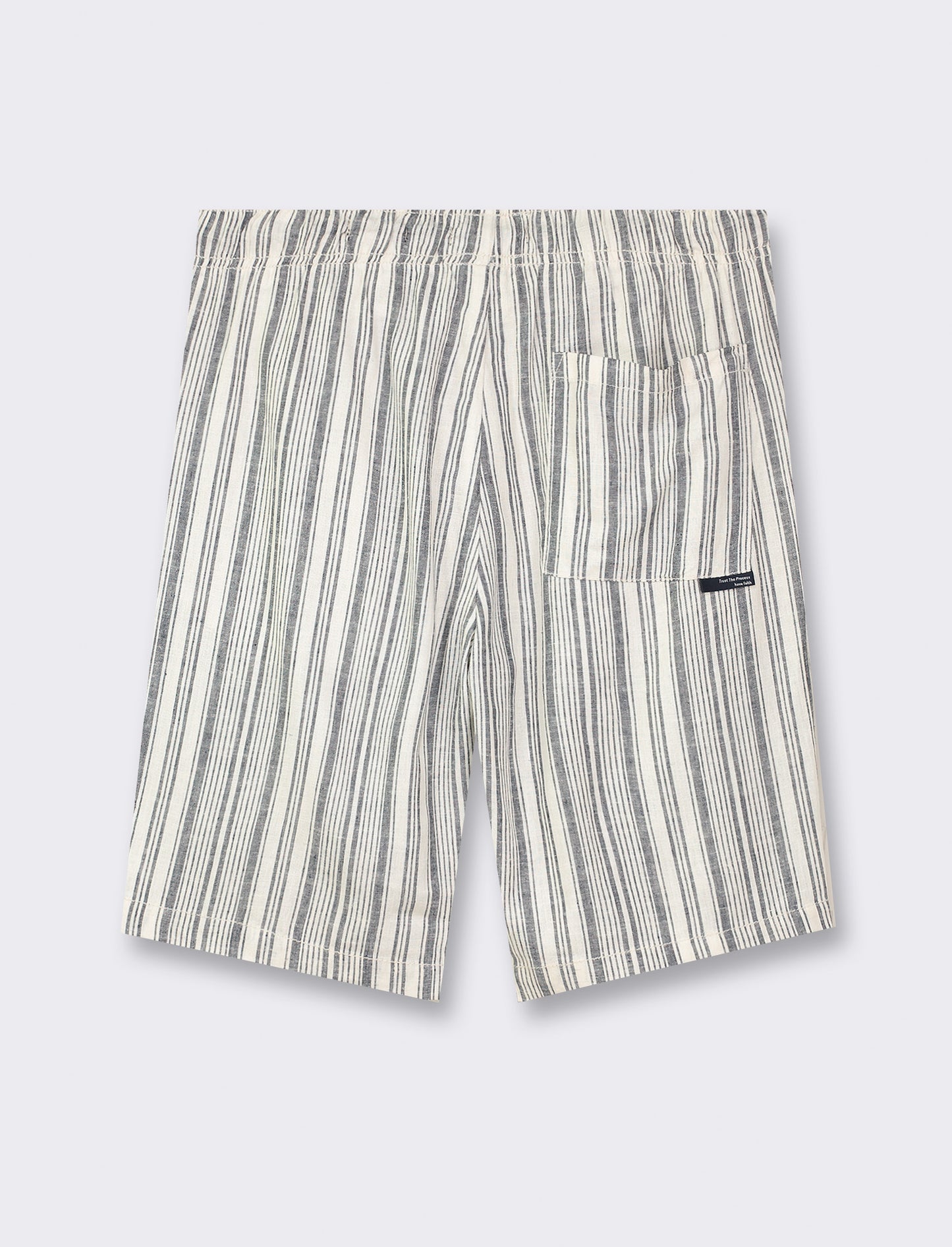 Bermuda jogger linen blend a righe - Blu