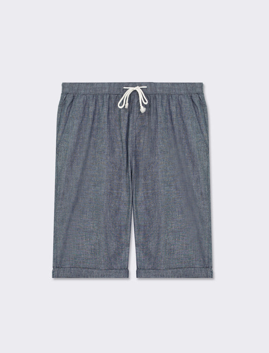 Bermuda jogger in cotone effetto denim - Denim