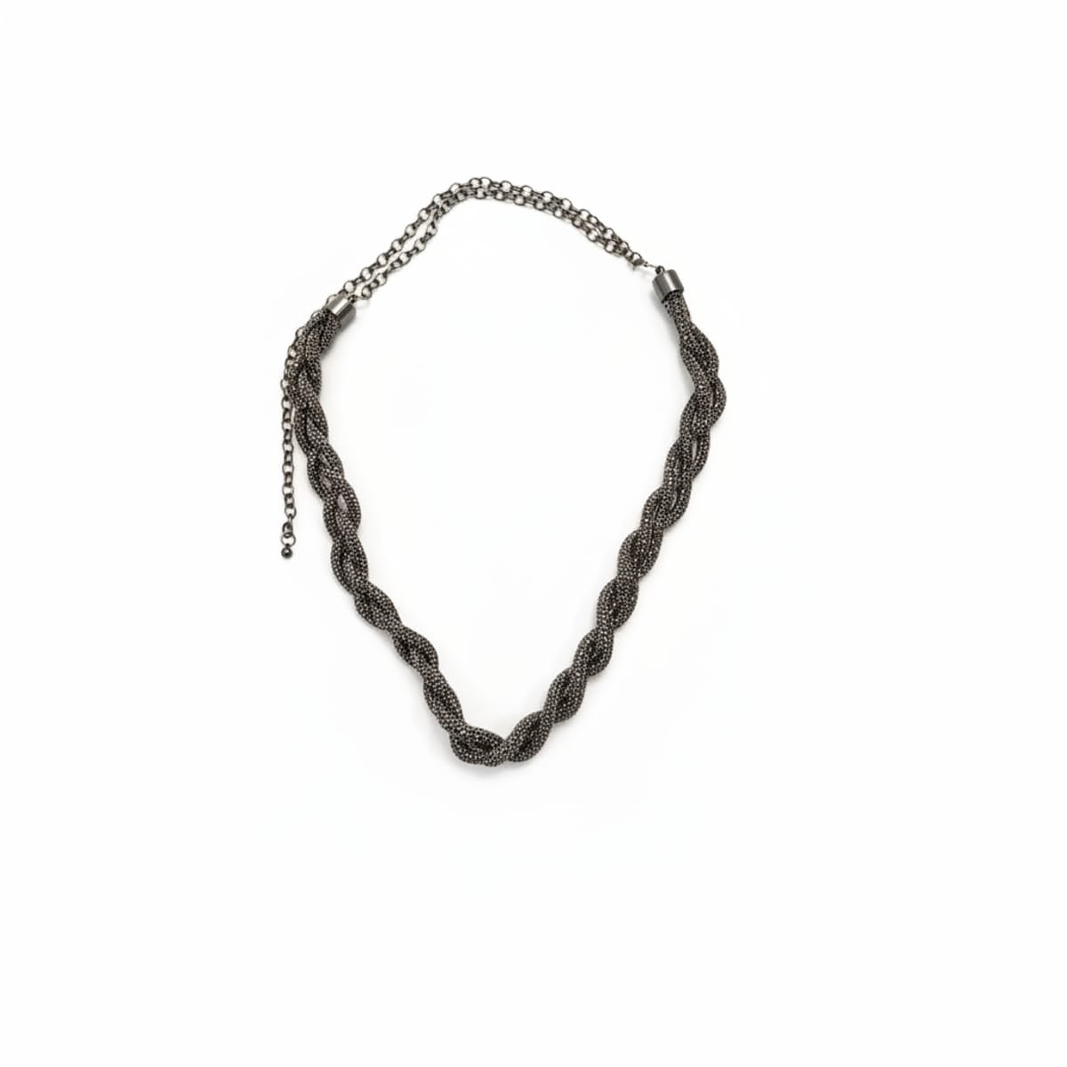 Cintura tubolare intrecciata con strass - Nero