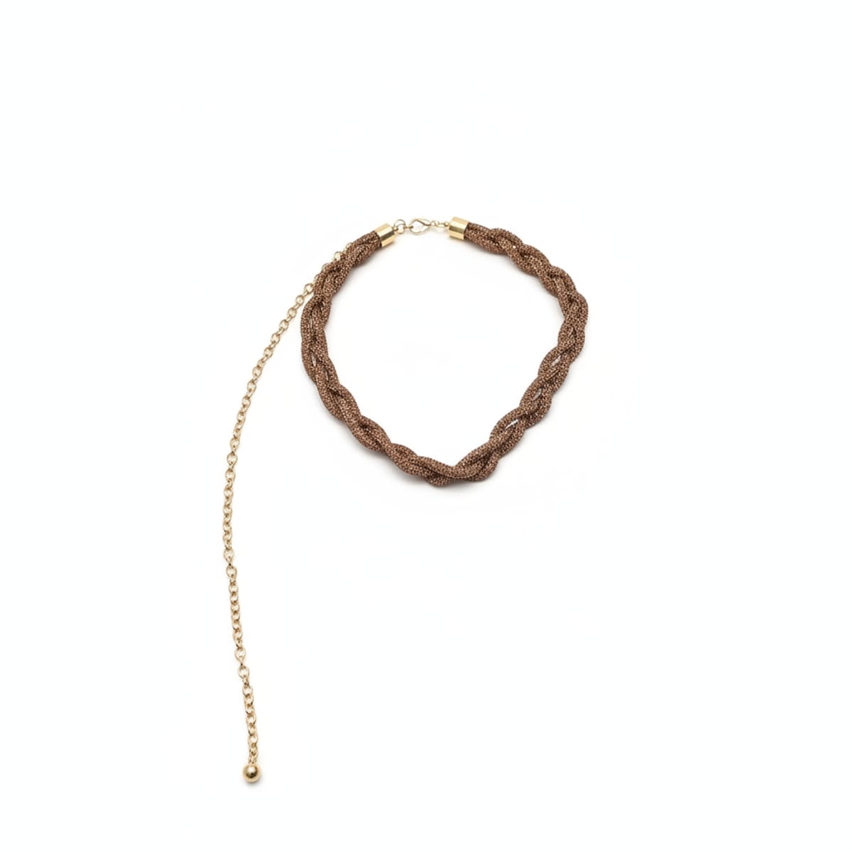 Cintura tubolare intrecciata con strass - Oro