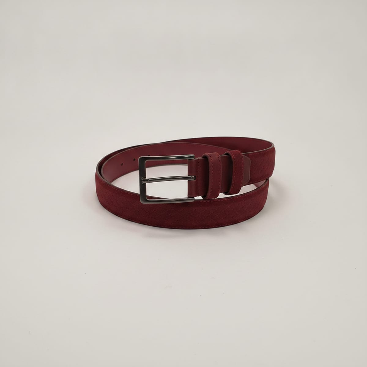 Cintura uomo suede intrecciata fusto - Bordeaux