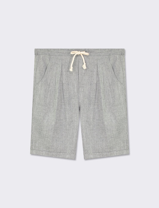 Bermuda jogger con pinces - Grigio