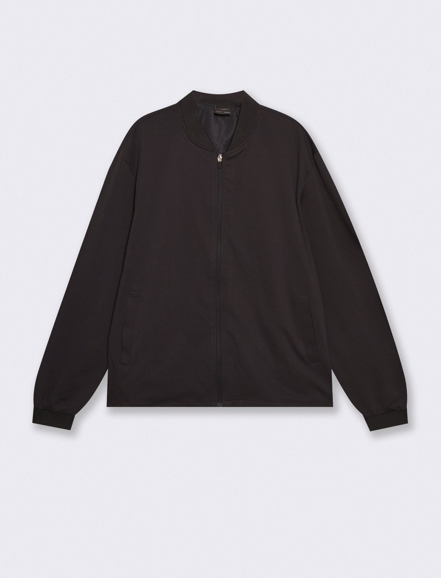 Felpa Lupetto Cardigan Uomo in Tessuto Diagonale - Blu