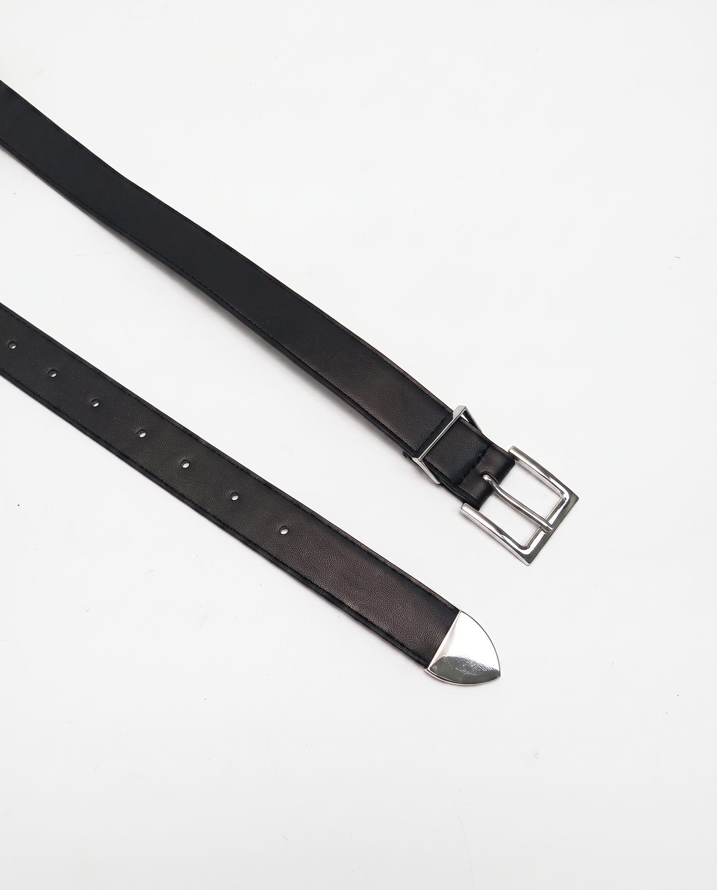 Cintura uomo effetto pelle con metallo - Nero