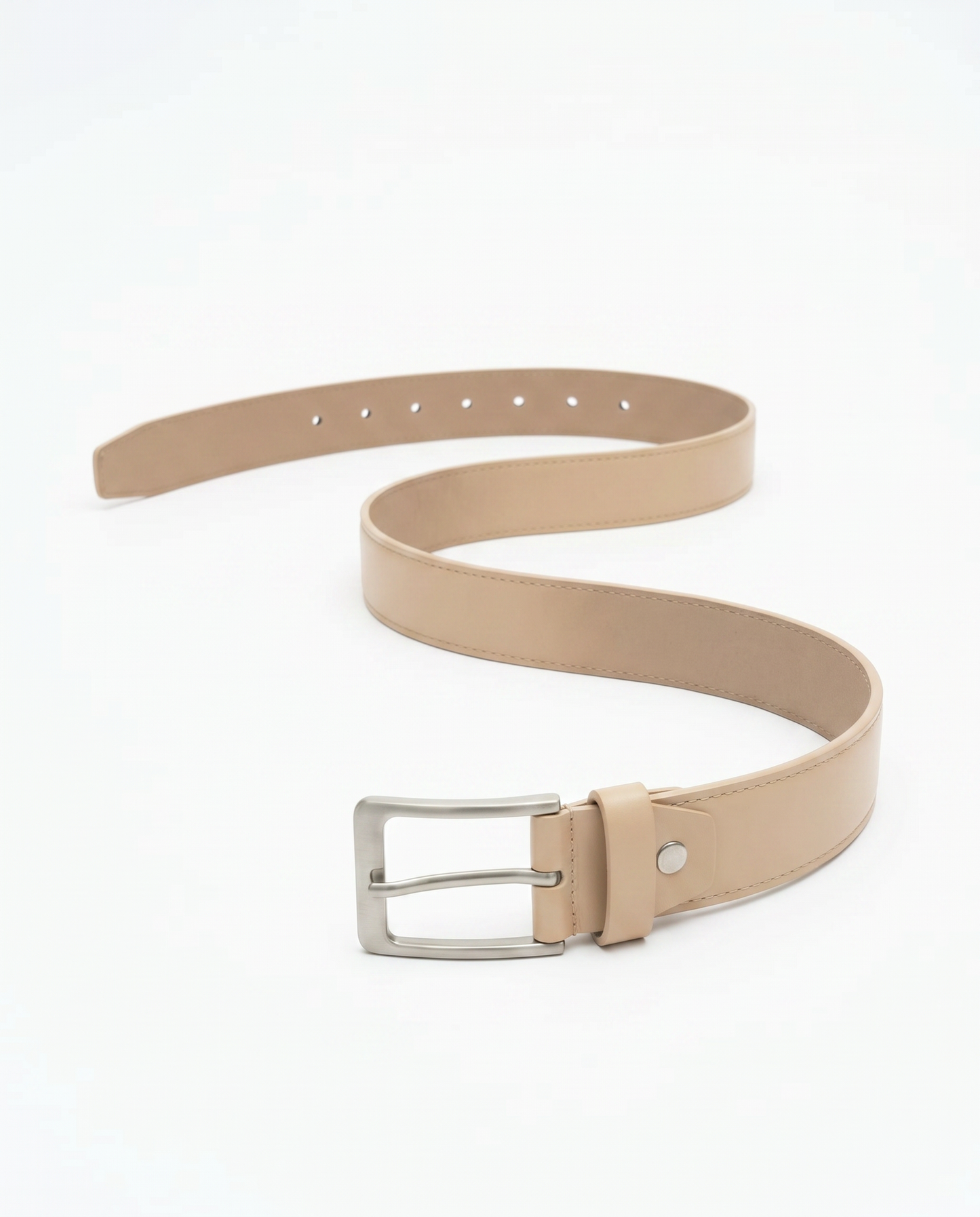 Elegant and versatile basic men's belt - Beige