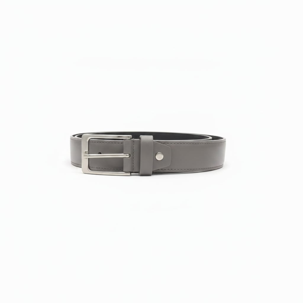 Elegant and versatile basic men's belt - Grey