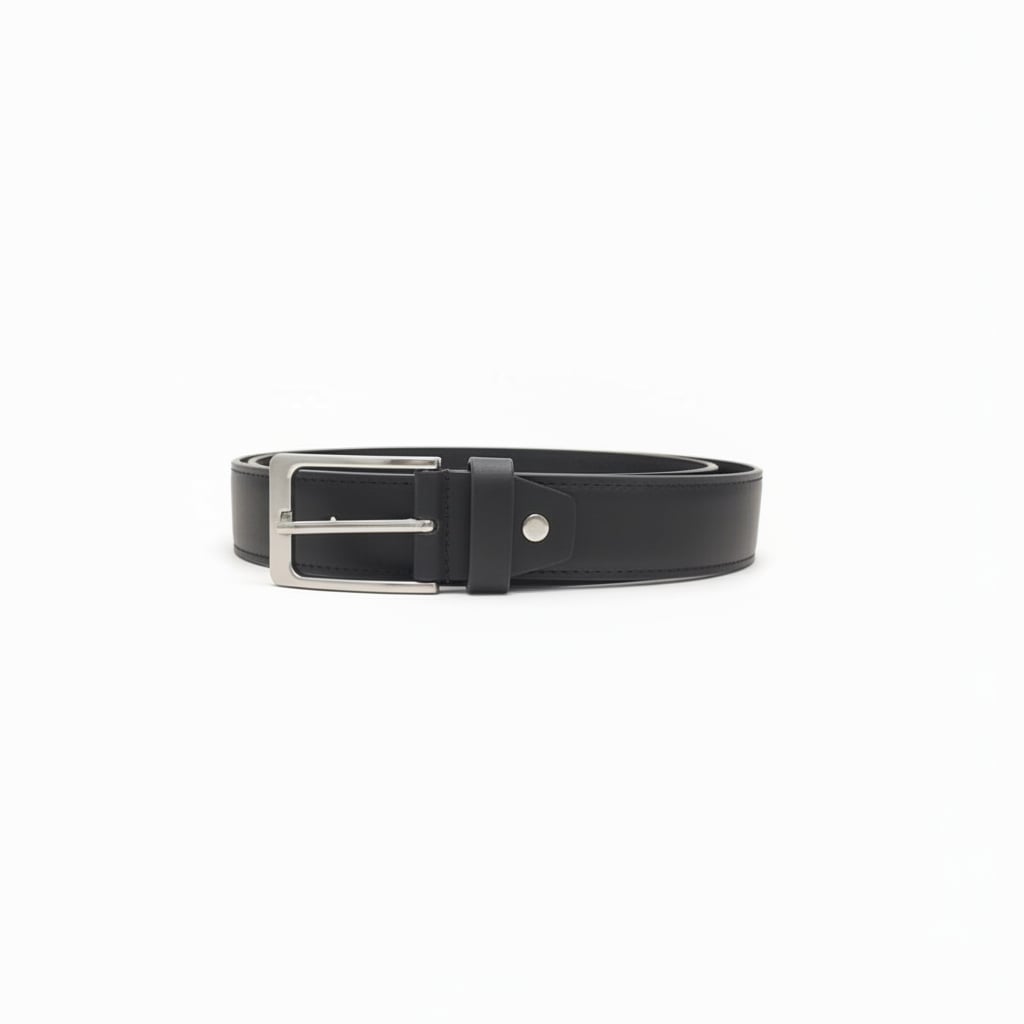 Elegant and versatile basic men's belt - Black