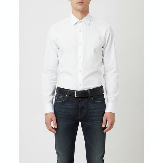 Elegant and versatile basic men's belt - Black