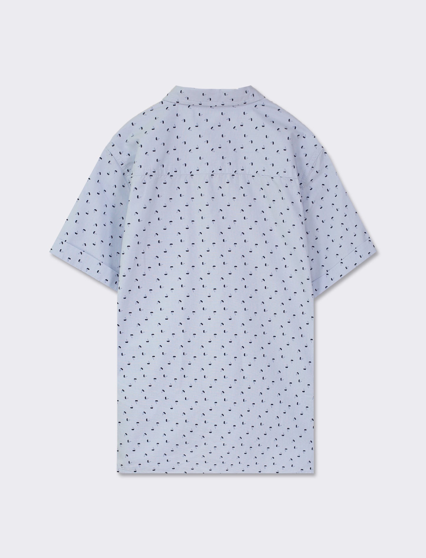 Cotton Half Sleeve Printed Shirt in Multiple Colors - Sky blue