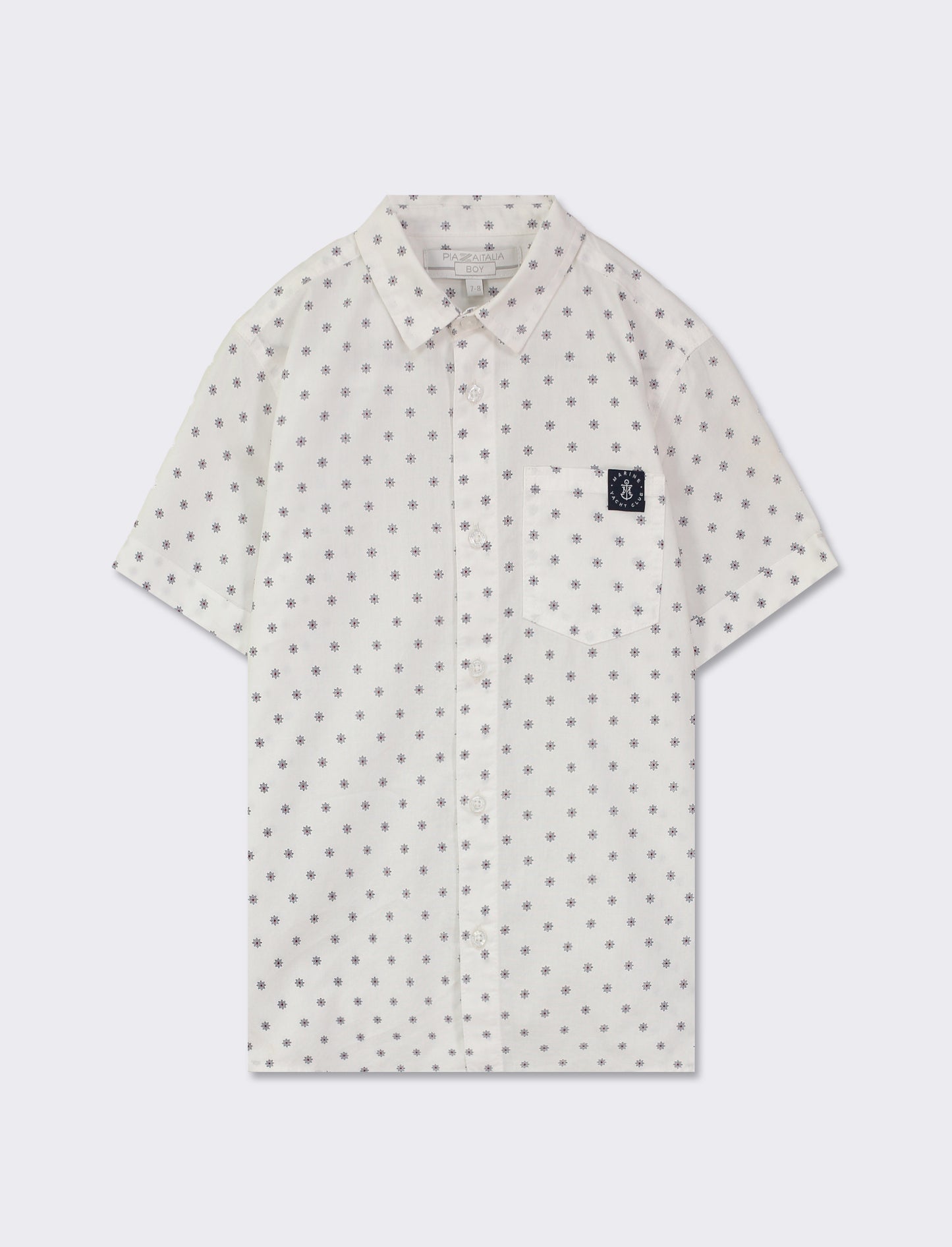 Camicia stampata mezza manica - Bianco