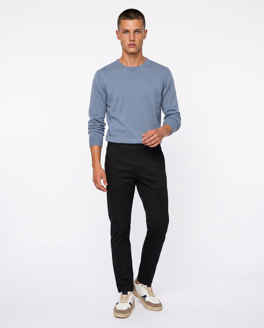 Men's Chino Pants in Diagonal Fabric - Blue