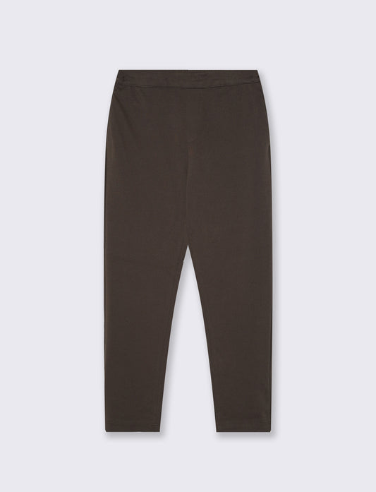 Pantaloni Chino Uomo in Tessuto Diagonale - Moro