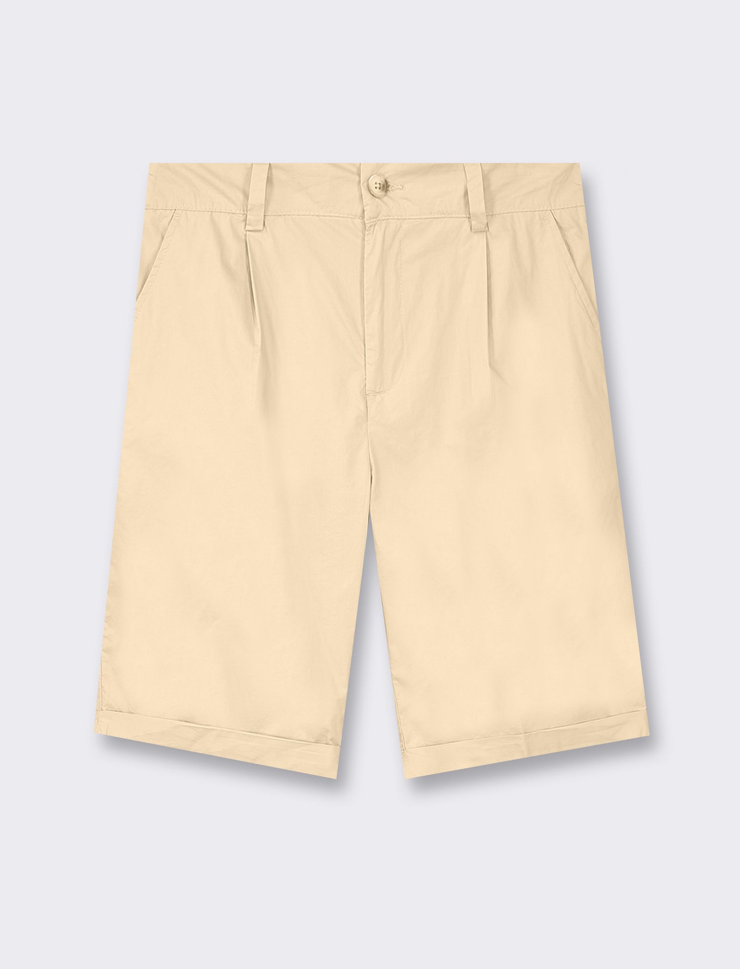 Regular Fit Chino Bermuda Shorts - Lightweight Cotton Blend - Beige