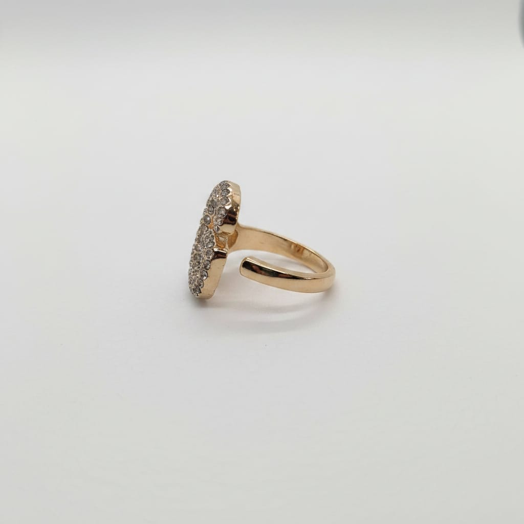 Anello lettera con strass regolabile - Var 4