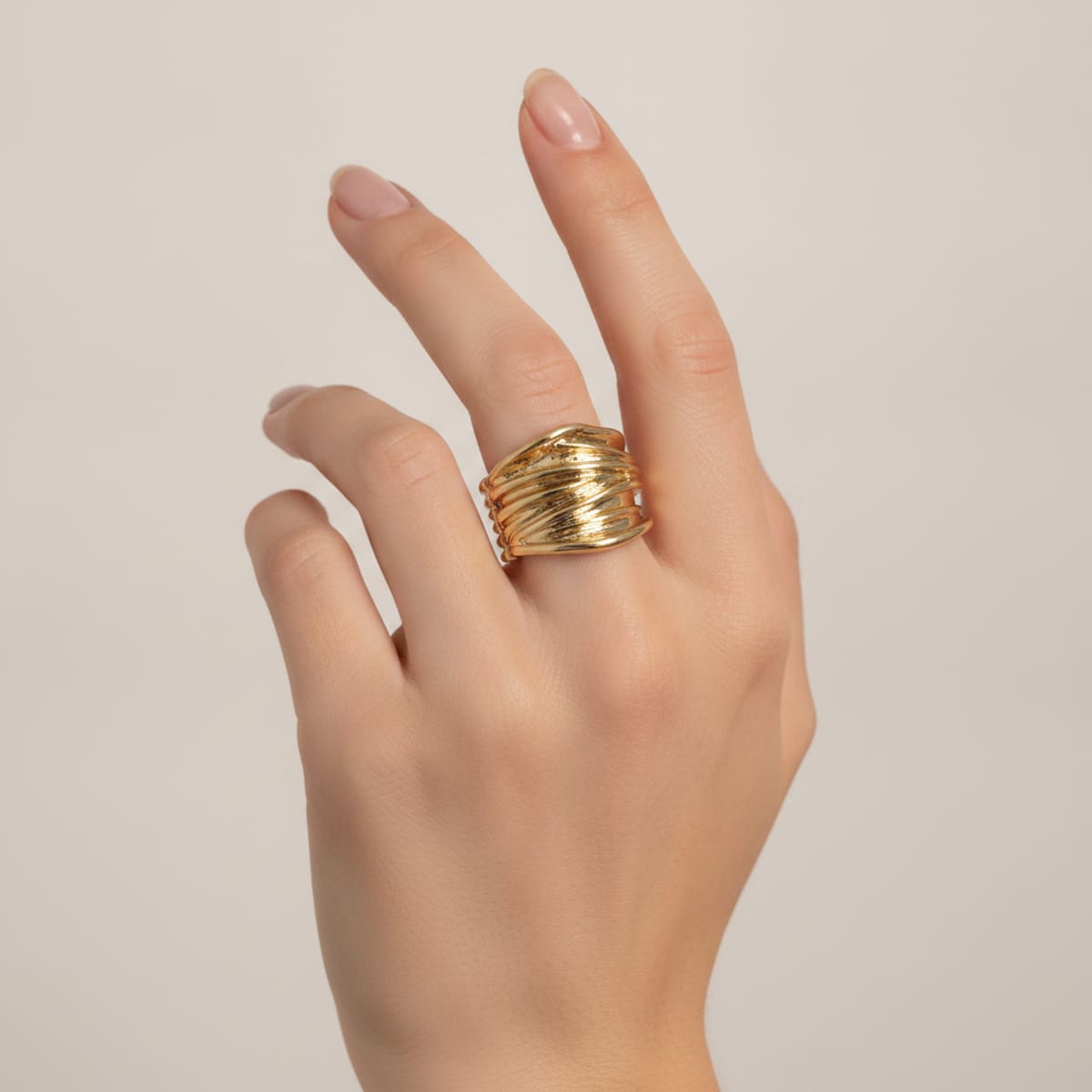 Large elastic ring - Gold