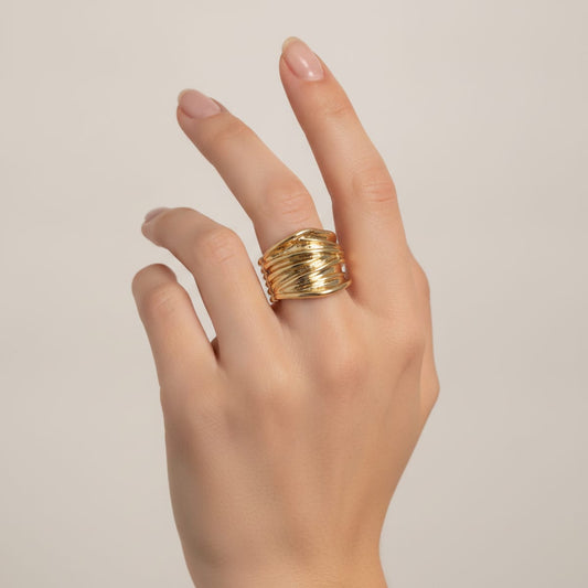 Large elastic ring - Gold