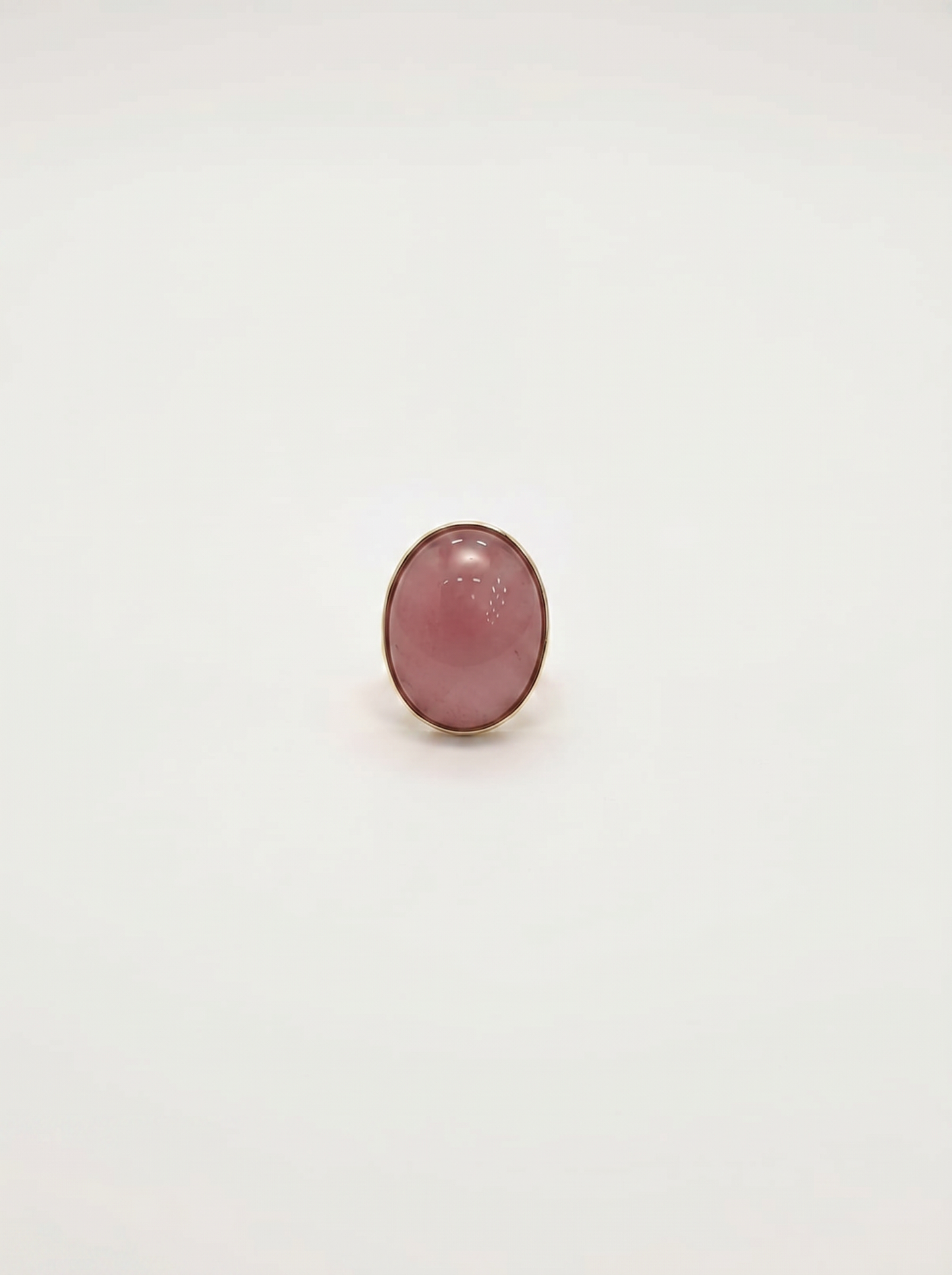 Anello elastico con pietra ovale - Rosa
