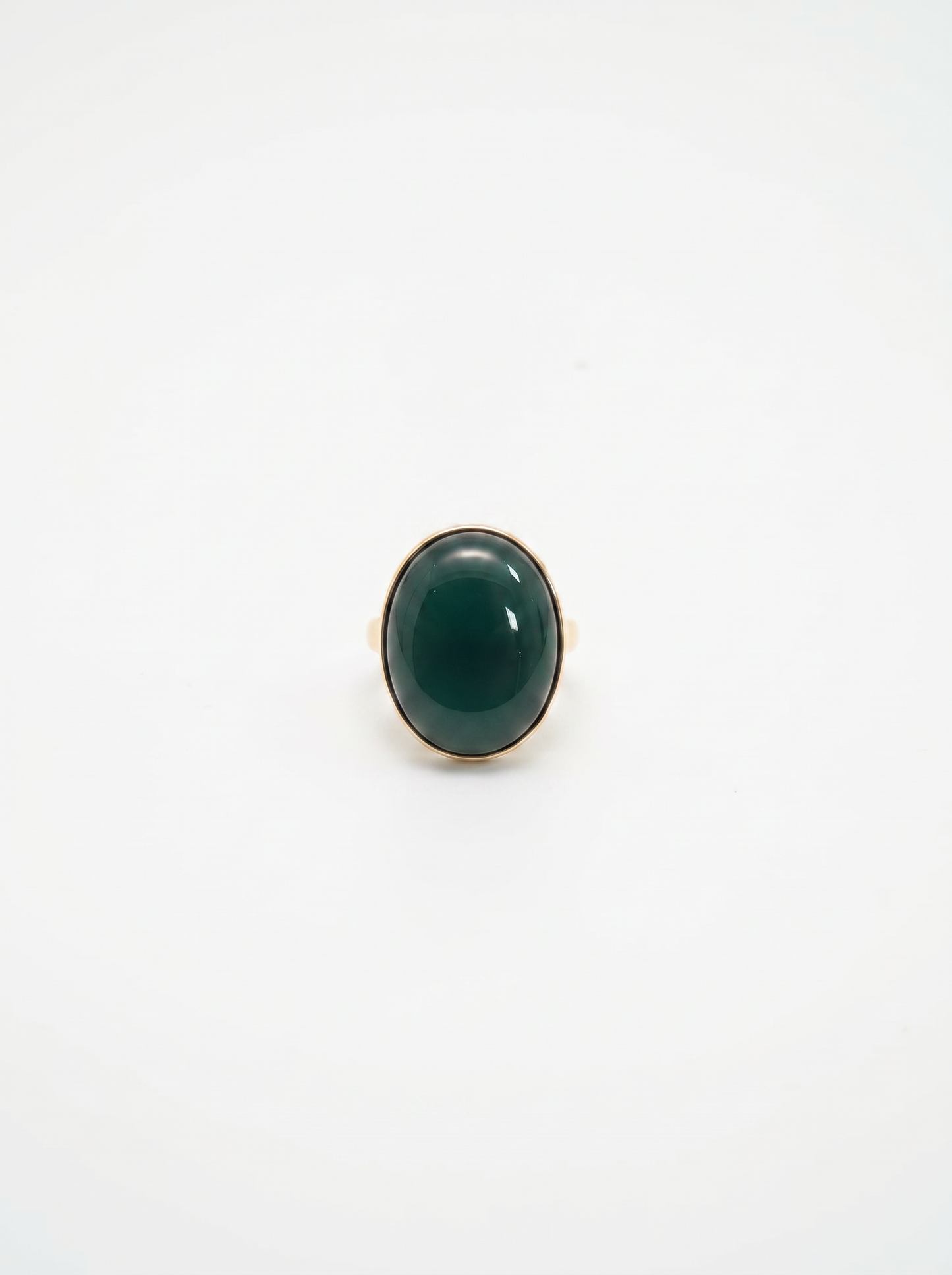 Anello elastico con pietra ovale - Verde