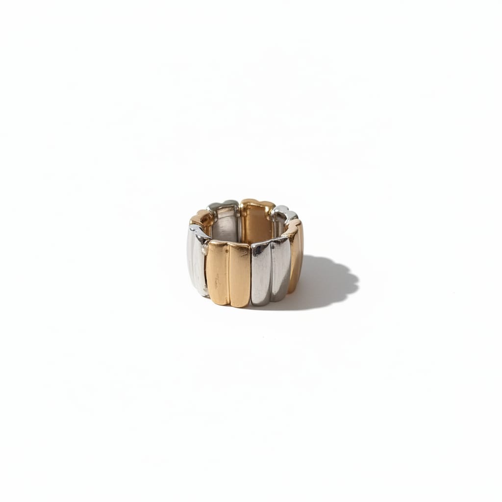 Anello a fascia elastico lucido e matte - Multicolore