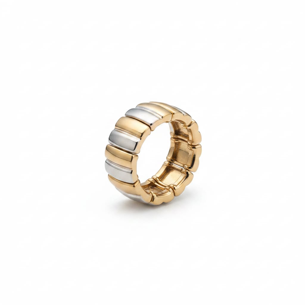 Anello a fascia elastico lucido e matte - Multicolore