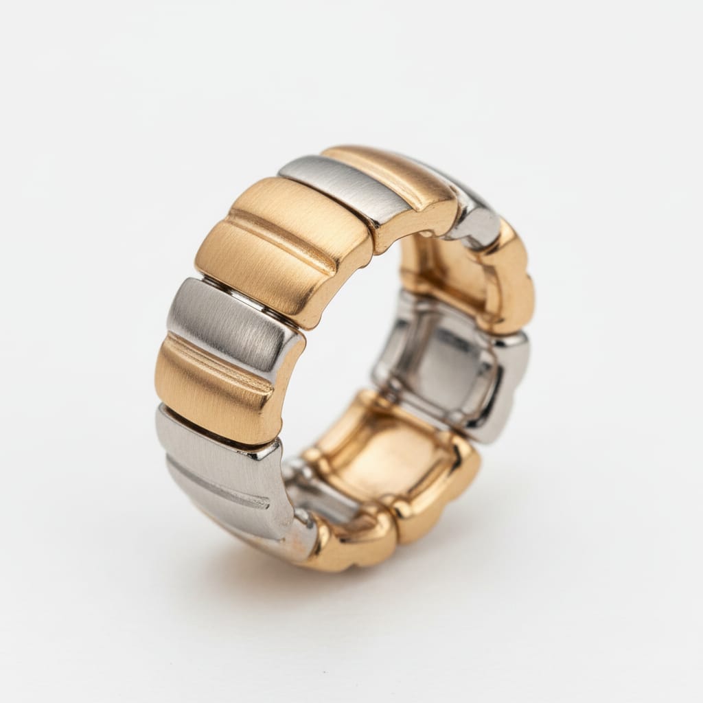 Anello a fascia elastico lucido e matte - Multicolore