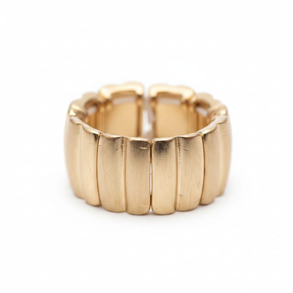 Anello a fascia elastico lucido e matte - Oro