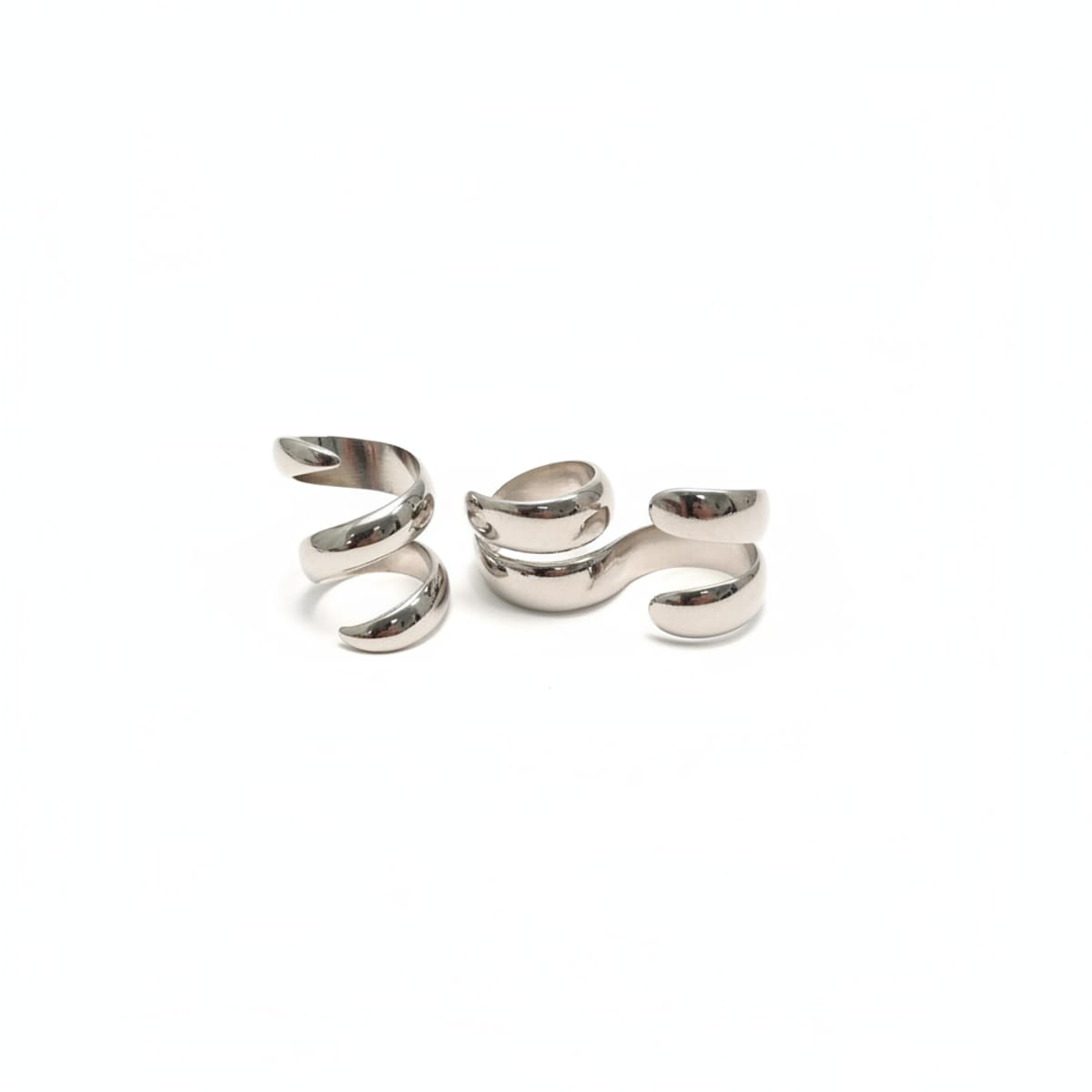 Helical Rigid Rings with Bulged Shape - Silver