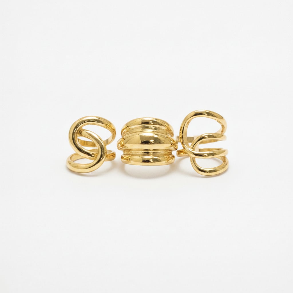 Intertwined Rings: Unique Elegance for Women - Gold