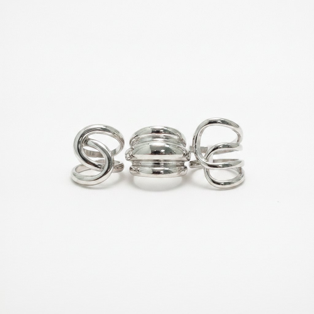 Intertwined Rings: Unique Elegance for Women - Silver