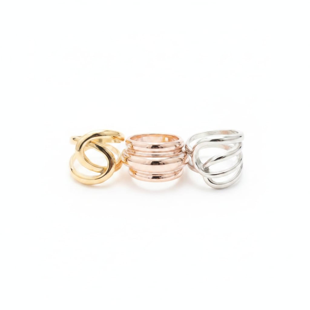 Intertwined Rings: Unique Elegance for Women - Multicolor