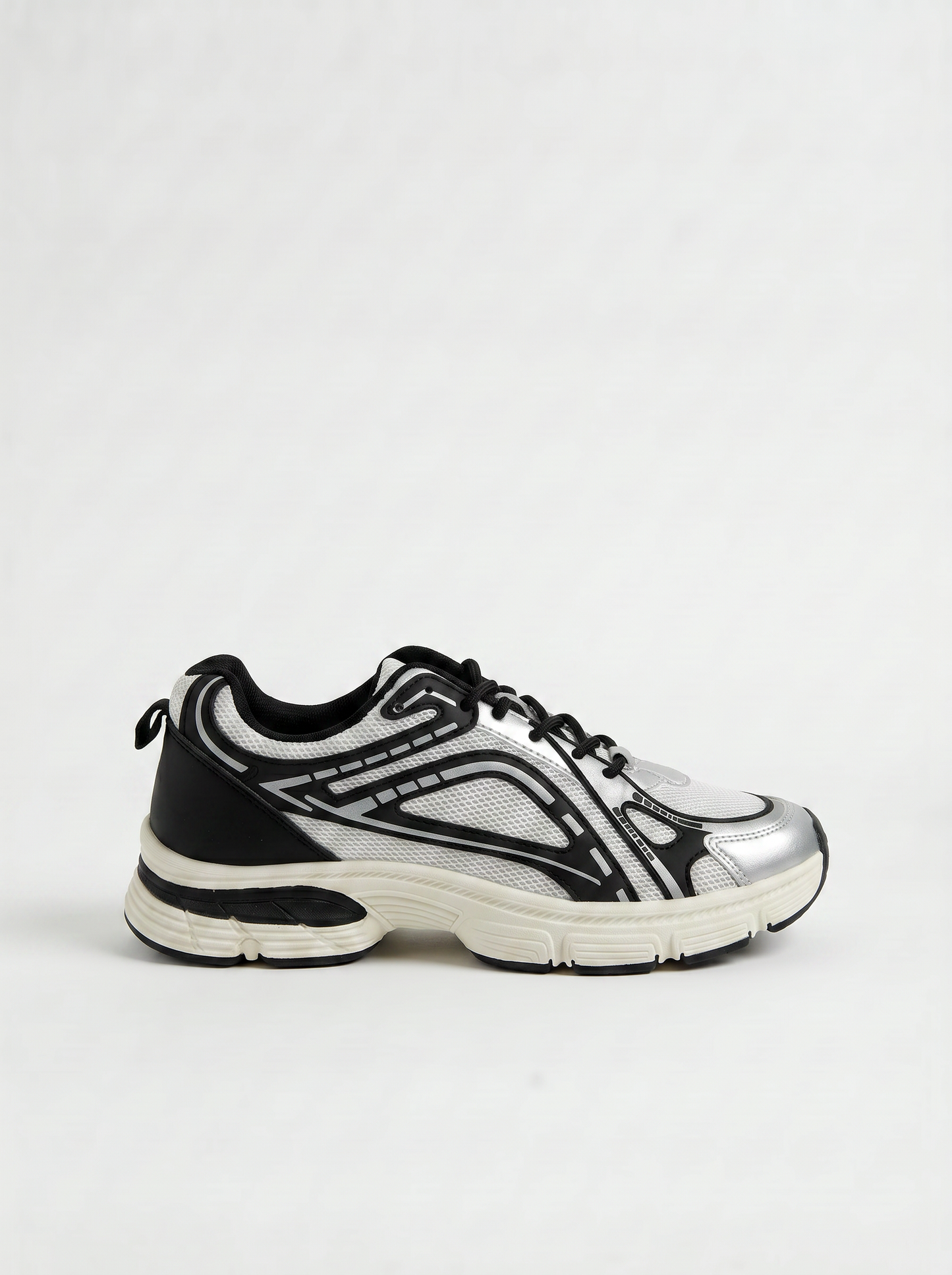Sneakers da con inserti irregolari - Bianco-nero