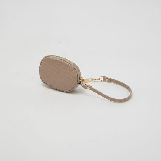 Oval Coconut Glossy Wallet - Beige