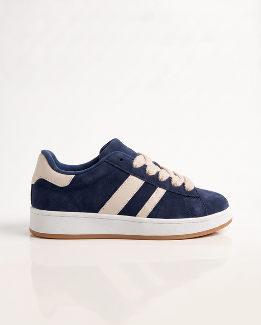 Sneakers da in poliuretano con lacci larghi - Blu