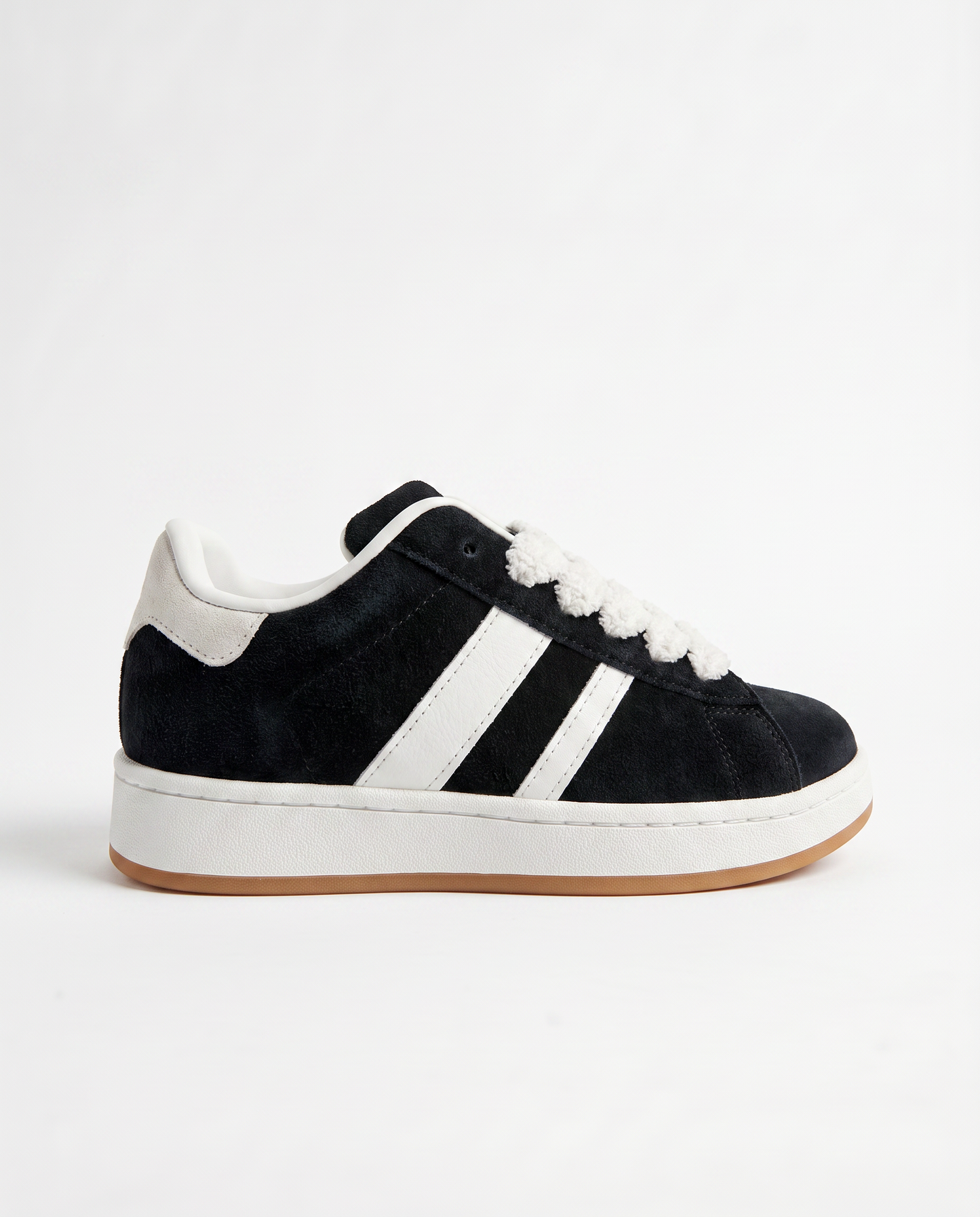 Sneakers da in poliuretano con lacci larghi - Nero