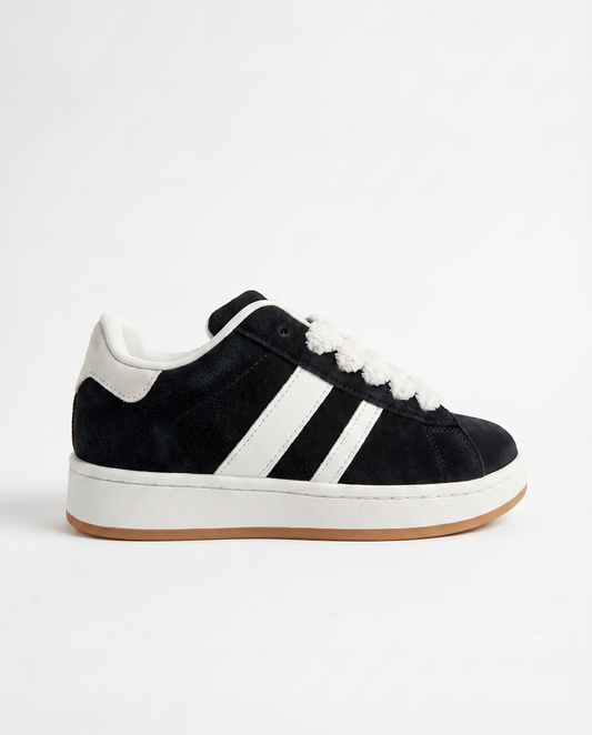 Sneakers da in poliuretano con lacci larghi - Nero