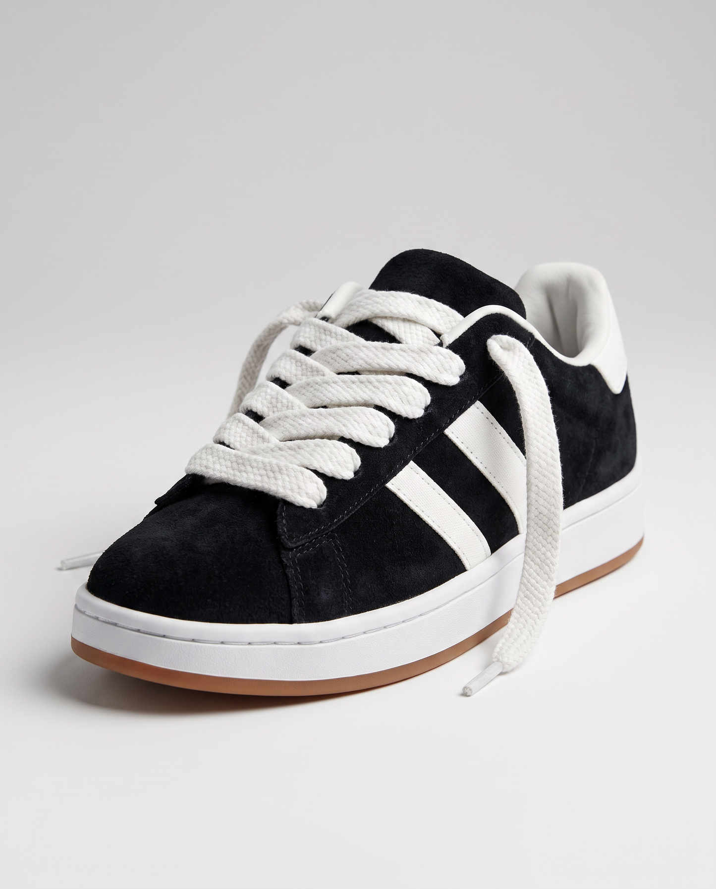 Sneakers da in poliuretano con lacci larghi - Nero