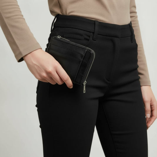 Wallet with Hook and Stars - Black