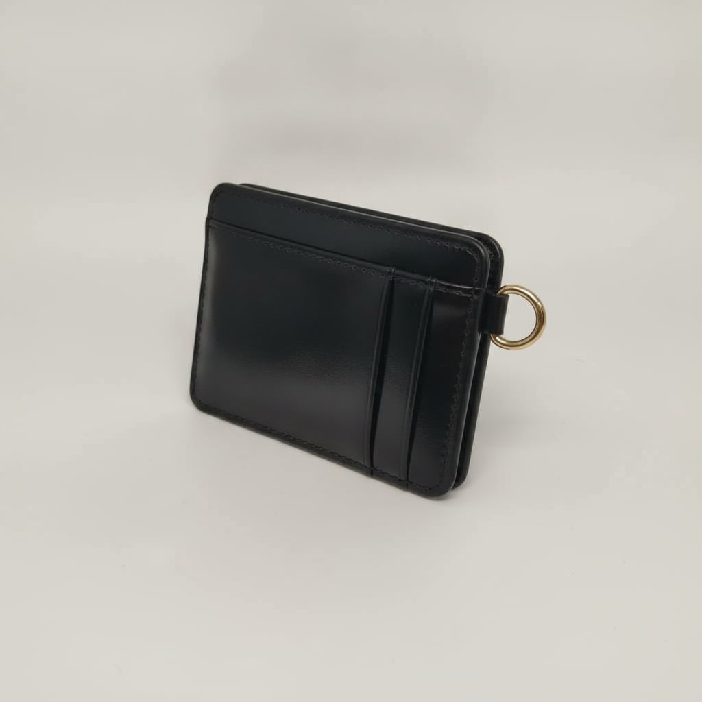 Quilted Glossy Card Holder - Black