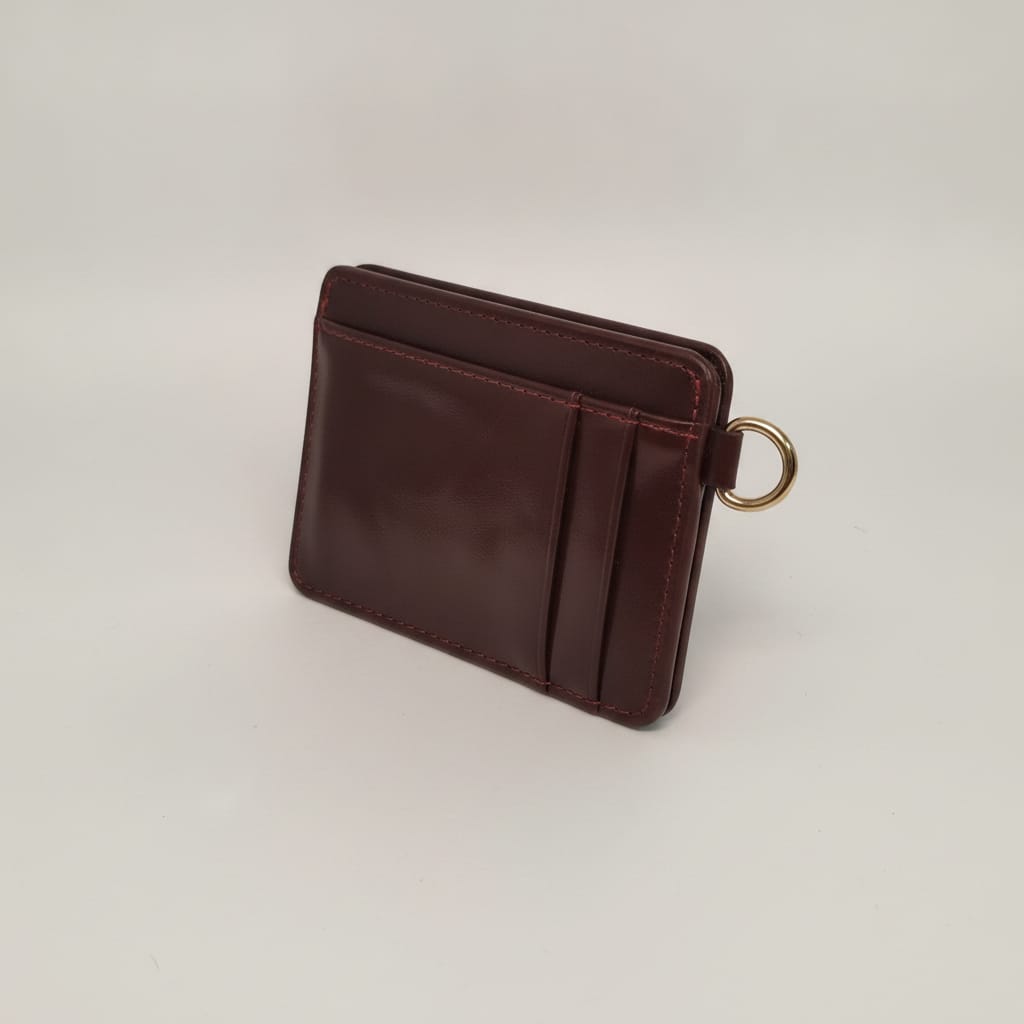 Quilted Glossy Card Holder - Red