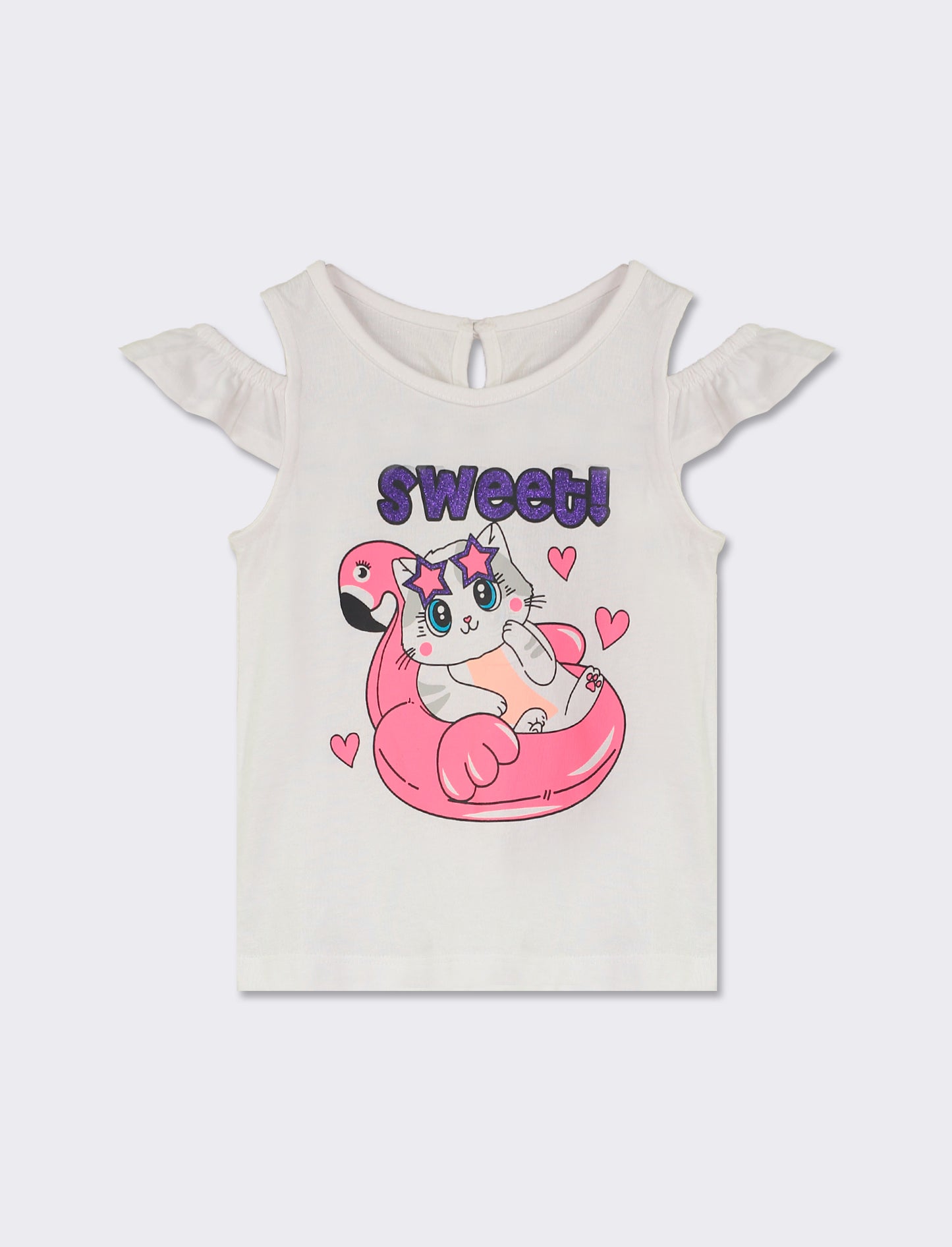 Set T-shirt con stampa e leggings - Bianco