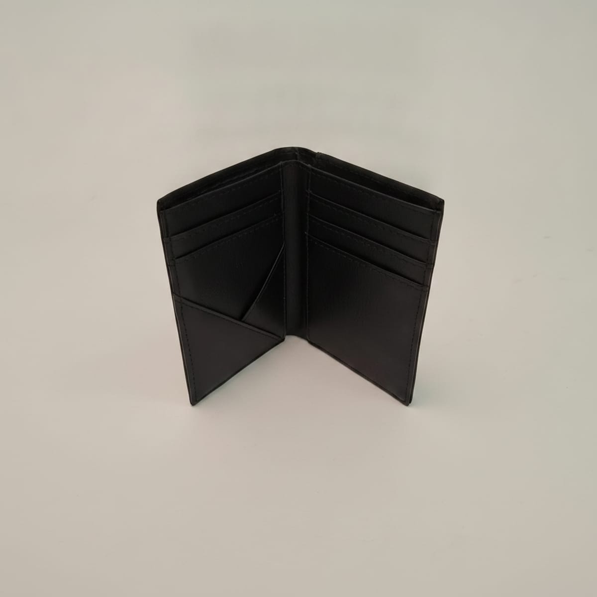 Elegant leather effect men's wallet - Black