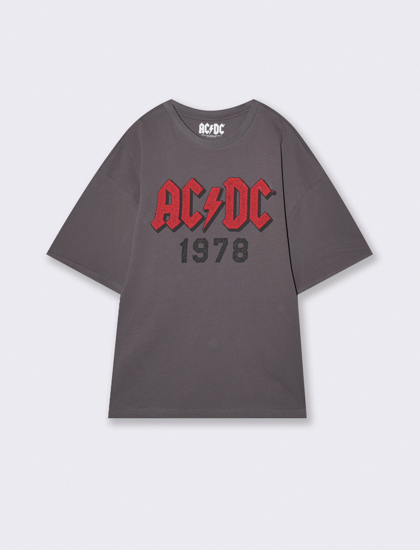 T-SHIRT STAMPA AC DC - Grigio piombo