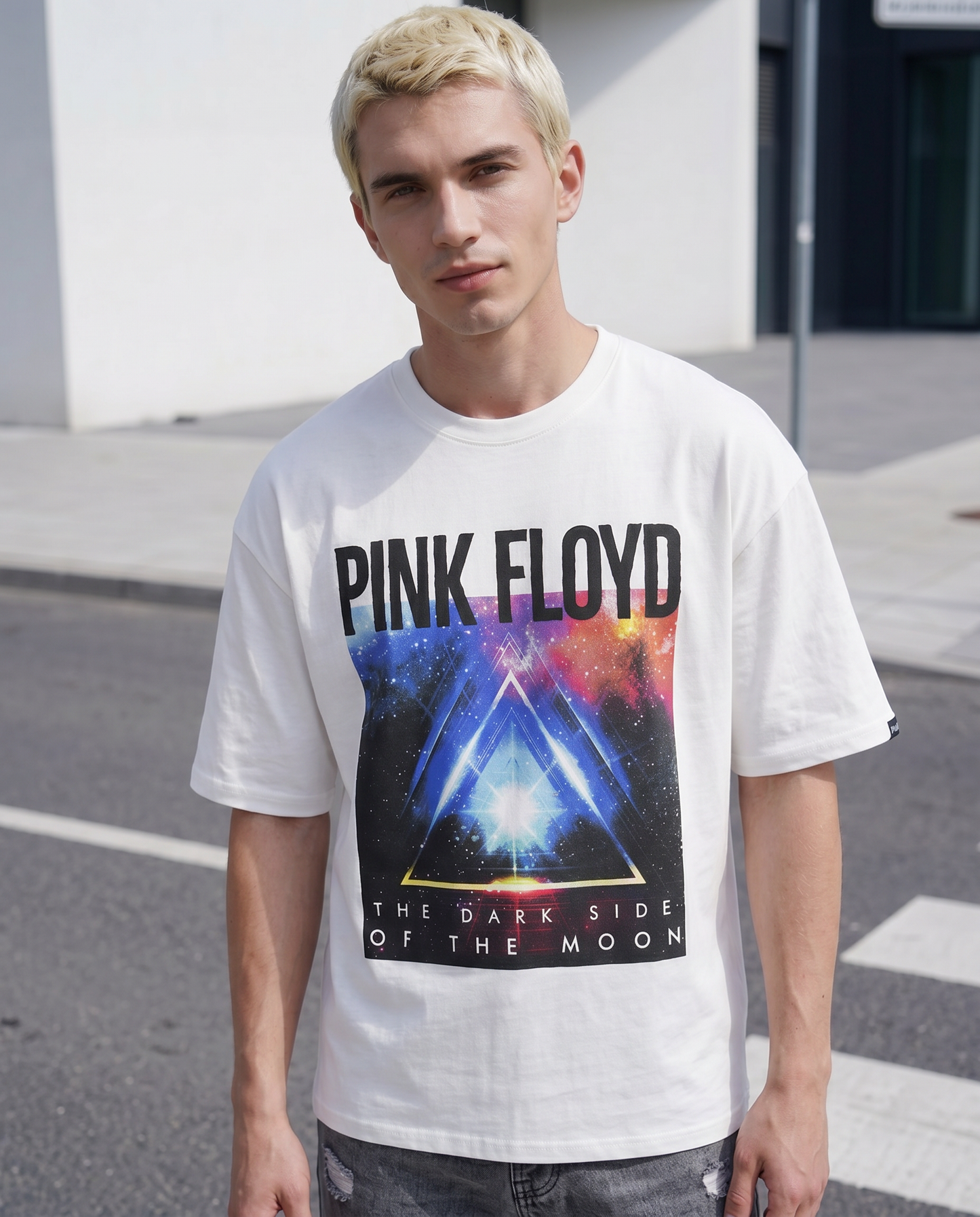 T-SHIRT STAMPA PINKFLOYD - Bianco