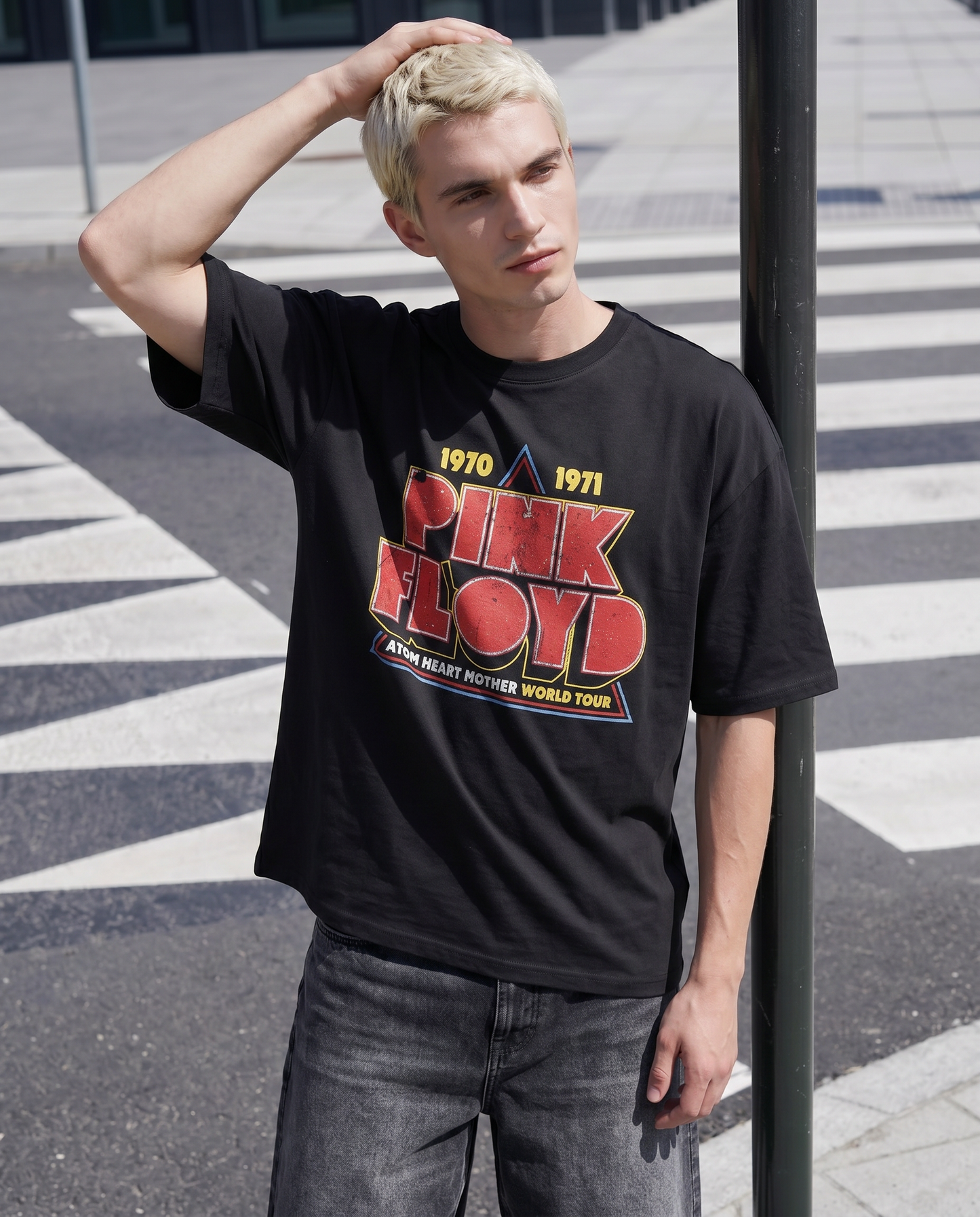 T-SHIRT STAMPA PINKFLOYD - Nero