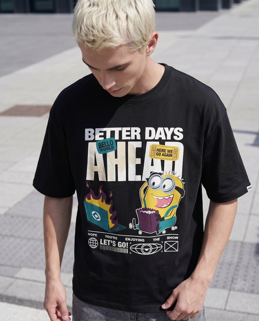 T-SHIRT STAMPA MINIONS - Nero