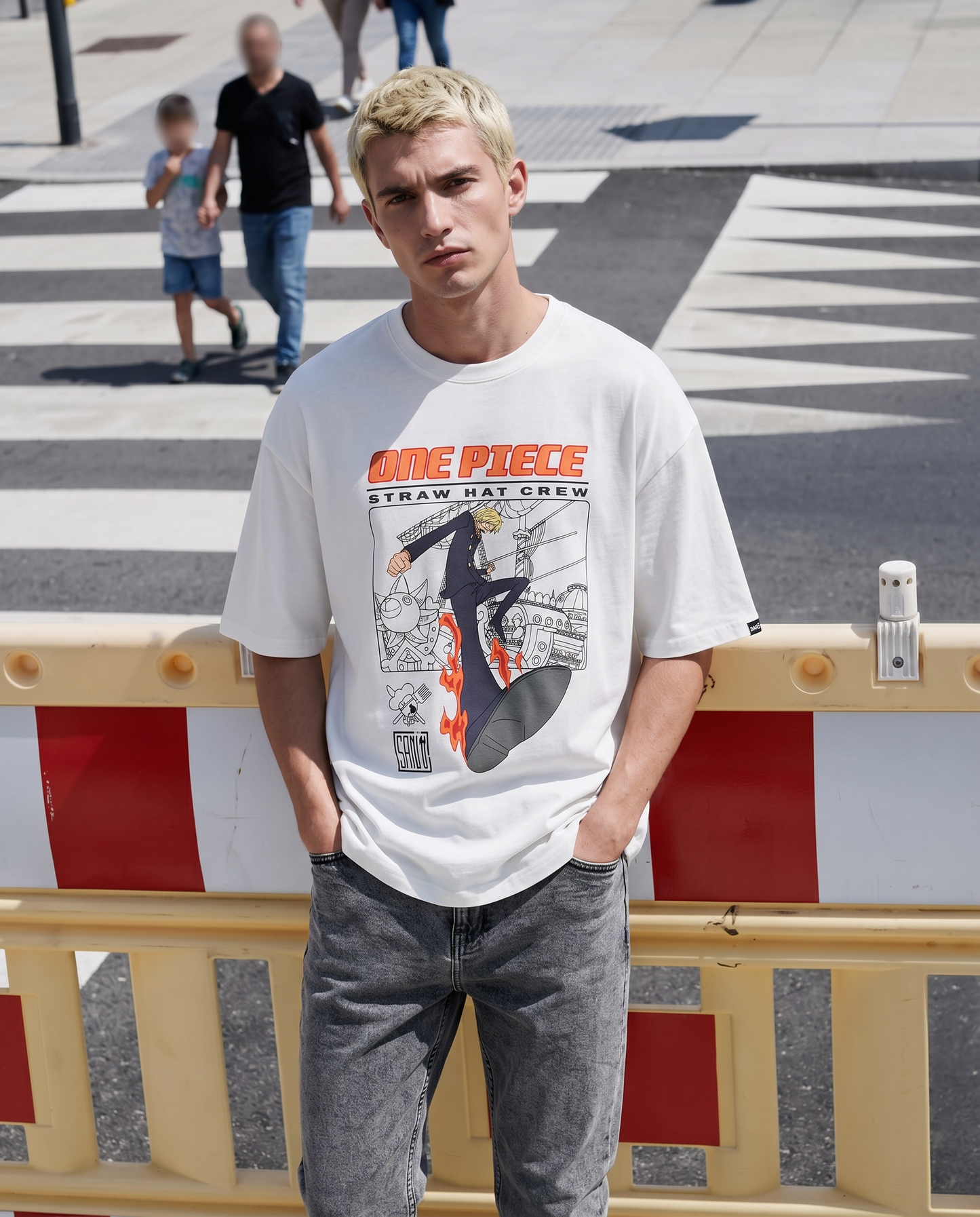 T-shirt One Piece uomo girocollo boxy fit - Bianco