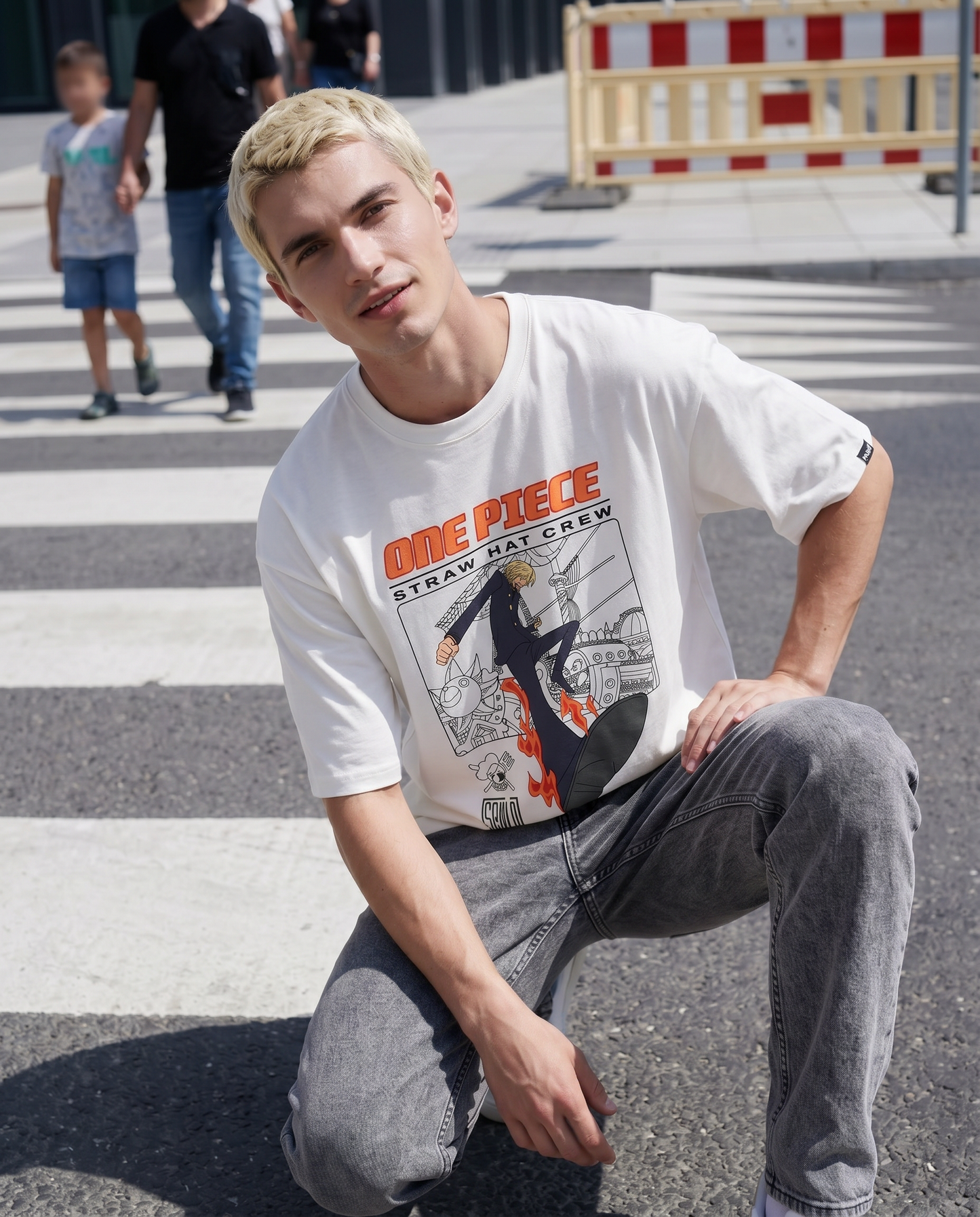 T-shirt One Piece uomo girocollo boxy fit - Bianco