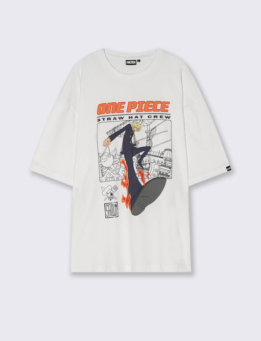 T-SHIRT STAMPA ONE PIECE - Bianco