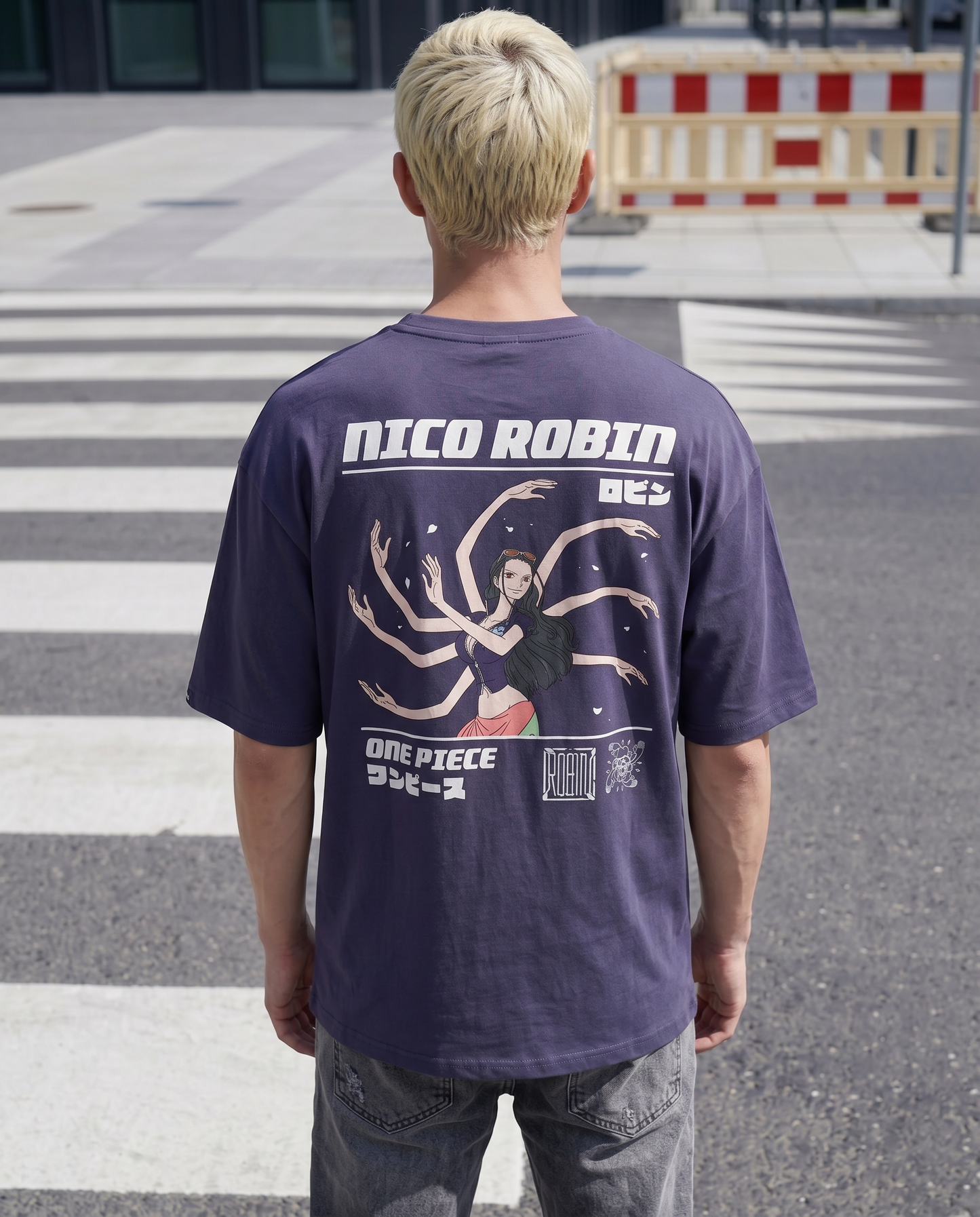 T-shirt One Piece uomo girocollo boxy fit - Viola