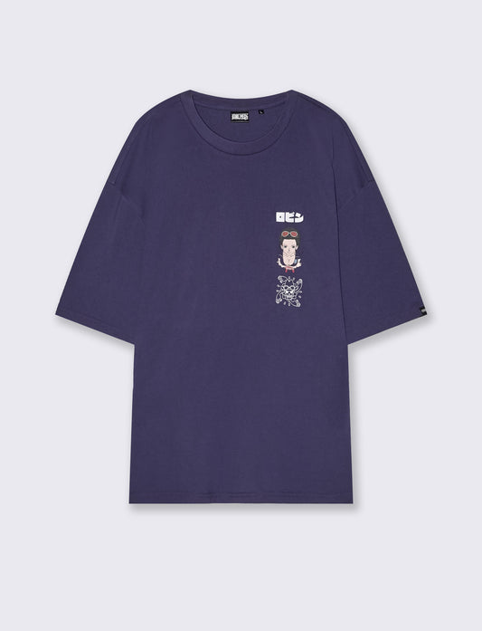 T-SHIRT STAMPA ONE PIECE - Viola